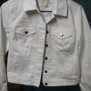 White embroidered jean jacket